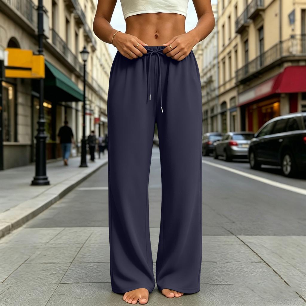 Women's Wide-leg Athletic Pants, Loose Straight-leg Casual Pants, Athletic Jogging Pants