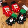 And Autumn Women Knitted Gloves Santa Claus Printed Christmas Kids Mittens Full Fingers Gloves