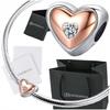 Heart Charms Rose S925 Pendant Cubic Zirconia Crystal Beads Plated
