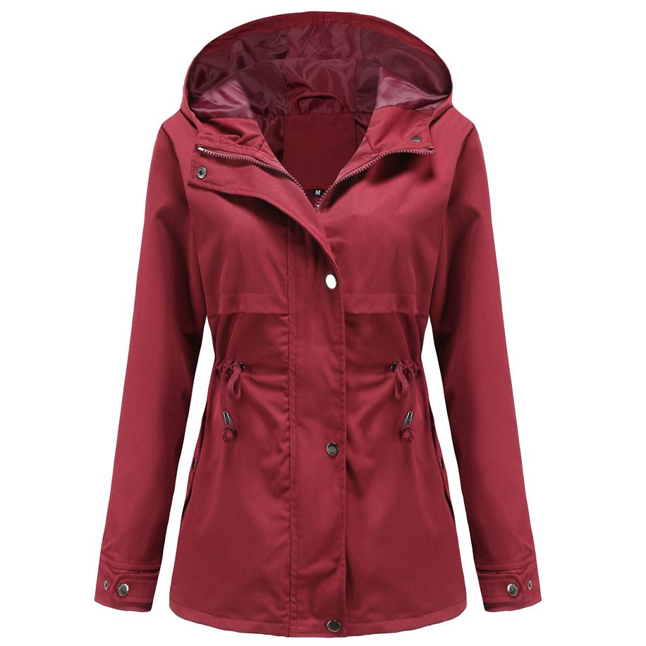 Giacca impermeabile da donna Trench da escursionismo Giacca a vento da esterno Leggero Classico con cappuccio Antivento Leggero Cappotto antipioggia Capispalla sottile Abbigliamento antipioggia