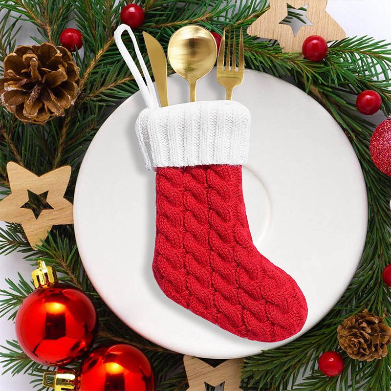 Christmas Cute Gift Stocking Christmas Tree Decoration Small Christmas Stocking Knife And Fork Set