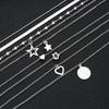 9 Pcs Simple Choker Necklaces for Women Fashion Love Heart Star Pendant Layered Necklace Jewelry Gift European and American