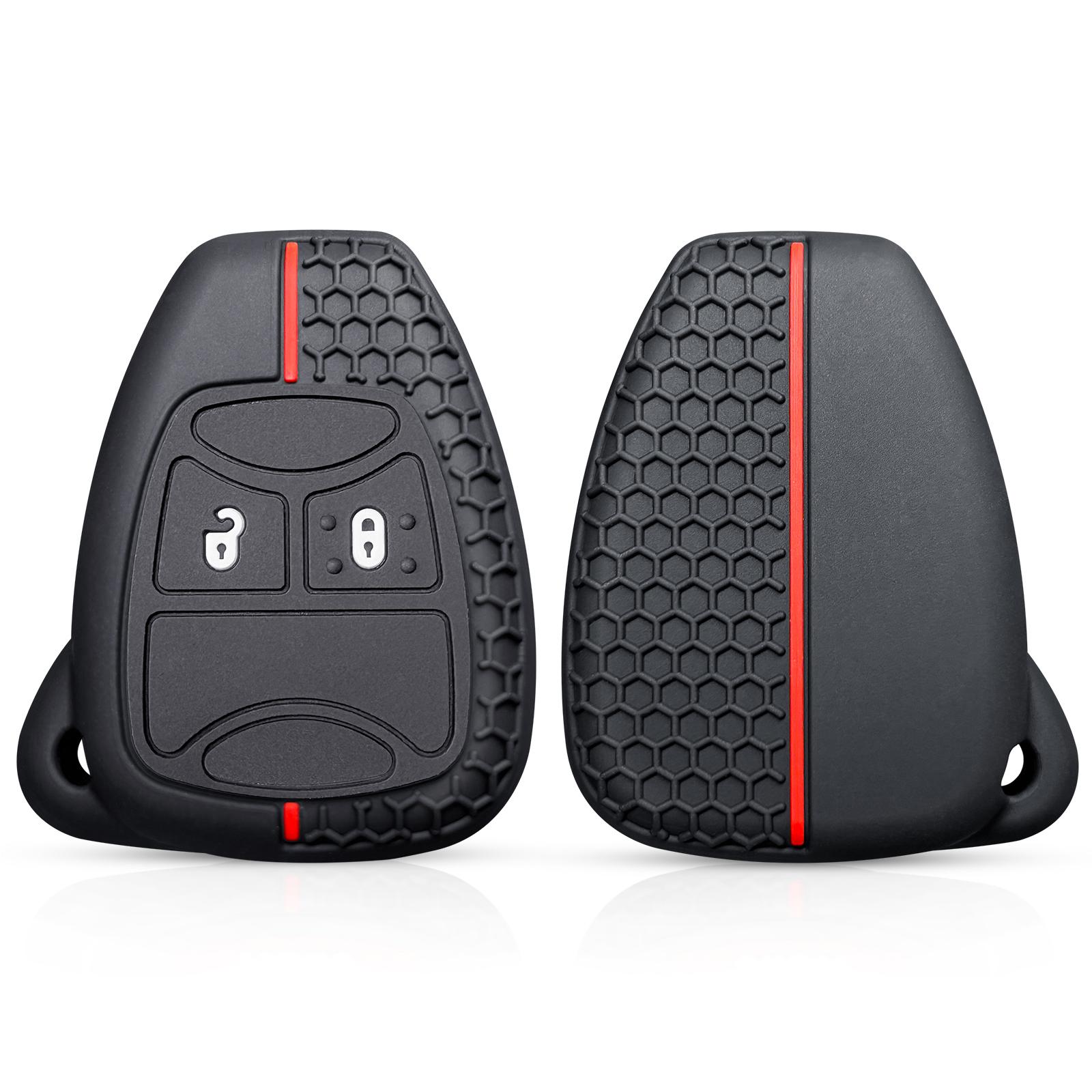 Sleutelhoesje voor Jeep Wrangler JK Grand Cherokee Compass Dop voor Chrysler 300C Pacifica voor Dodge Caliber Nitro Dakota Durango gray