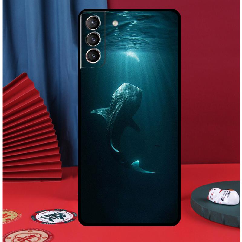 Ocean Whale Shark Swimming Phone Case For Samsung Galaxy S24 Ultra S9 S10 S20 S21 S22 Plus S23 FE S25 Ultra Back Cover
