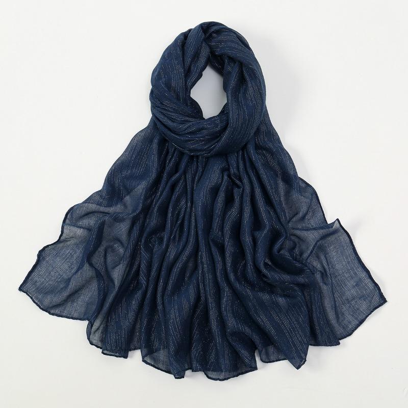 New silver silk breathable sunscreen versatile long scarf women's yarn scarf Middle Eastern women's ethnic headscarf scarf
