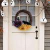 Halloween Door Wreath Outdoor Halloween Garland With Crow Vines Photo Props Home Decor Realistic Artificial Party Decorations