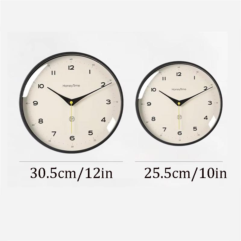 12/10 Inch Silent Wall Clock Non-Ticking Quartz Battery Operated Modern Decorative Clock for Home Bedroom Office Decro