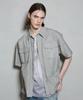 Burkeru Nylon Pigdye Two-Pocket Short Sleeve Shirt Light Grey