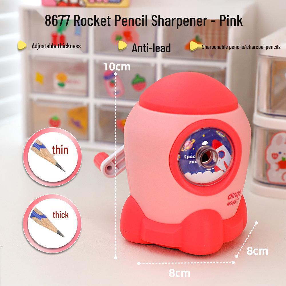 Creative Adjustable Thickness Cartoon Hand-Crank Lead Pencil Sharpener, Bite-Proof for Children.