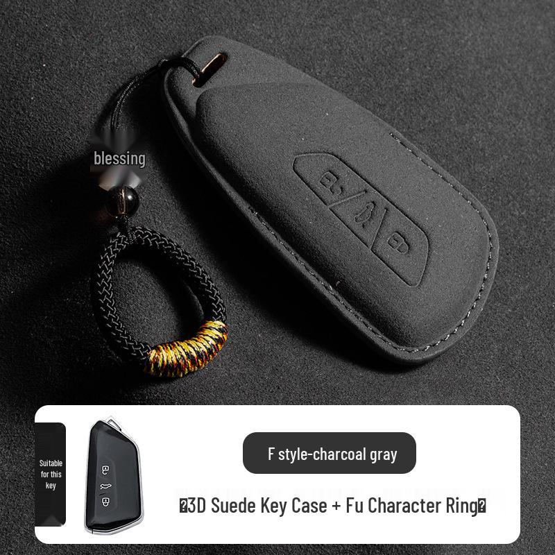 Volkswagen Wildleder Schlüsselhülle für Passat, Magotan, CC, Teramont X, Tiguan L, Tayron, Tayron X, Sagitar, Bora
