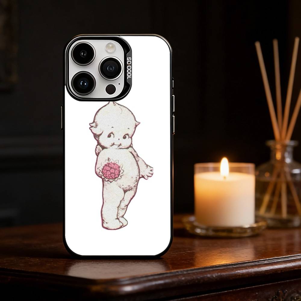 

Kewpie Милый ангелочек Прозрачный чехол для телефона Цвет Серебряная ракушка Для IPhone 17 16 15 14 13 12 11 Pro Max Plus iPhone17air