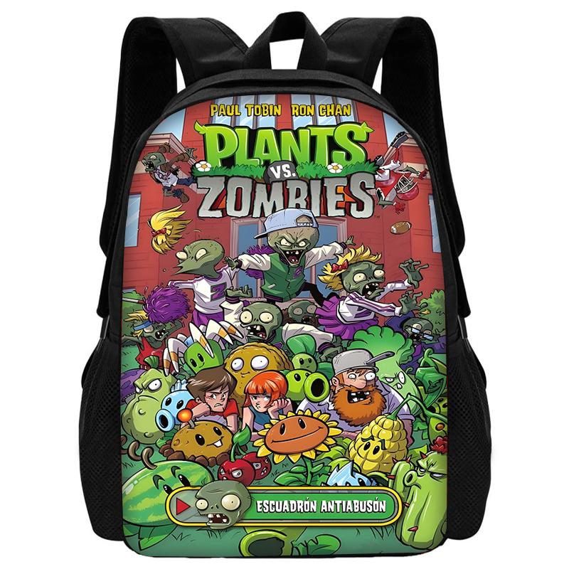 Child Hot Game For P-Plantss Vs Z-Zombiess School Backpack with Lunch Bags ,Pencil Bags ,School Bags for Boys Girls Best Gift