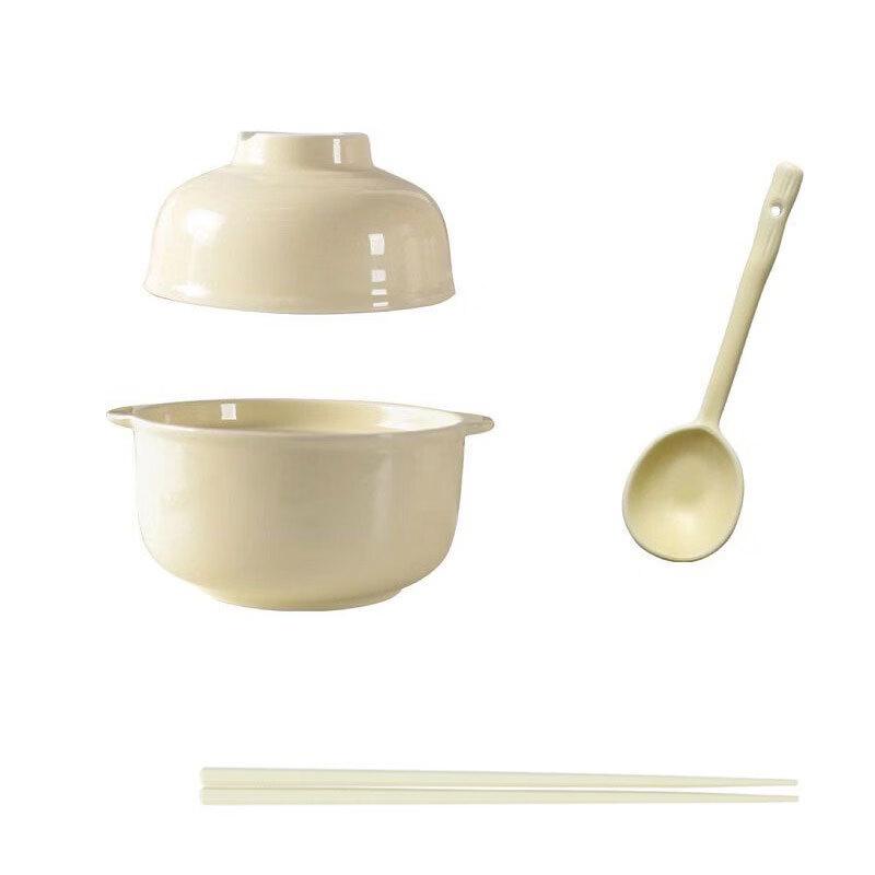 Cream Style Ceramic Ramen Bowl Set