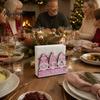 Kitchen Bar Counter Decoration Wooden Christmas Napkin Holder, Gnome/Christmas Tree/Snowman Shape, Pink Solid Wood Dispenser Stable Organizer