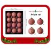 Retro Christmas Ornament Set - 12 Pieces, 8cm Holiday Decoration Balls for Tree