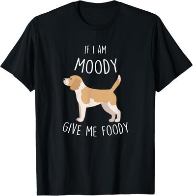 Moody Beagle Dog Food Funny Pet Lover Graphic T-Shirt Cute Casual Cotton Tee