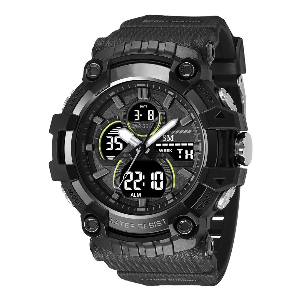 Sport Watch Men Quartz Wristwatches Waterproof Dual Time Display Military Clock Watches