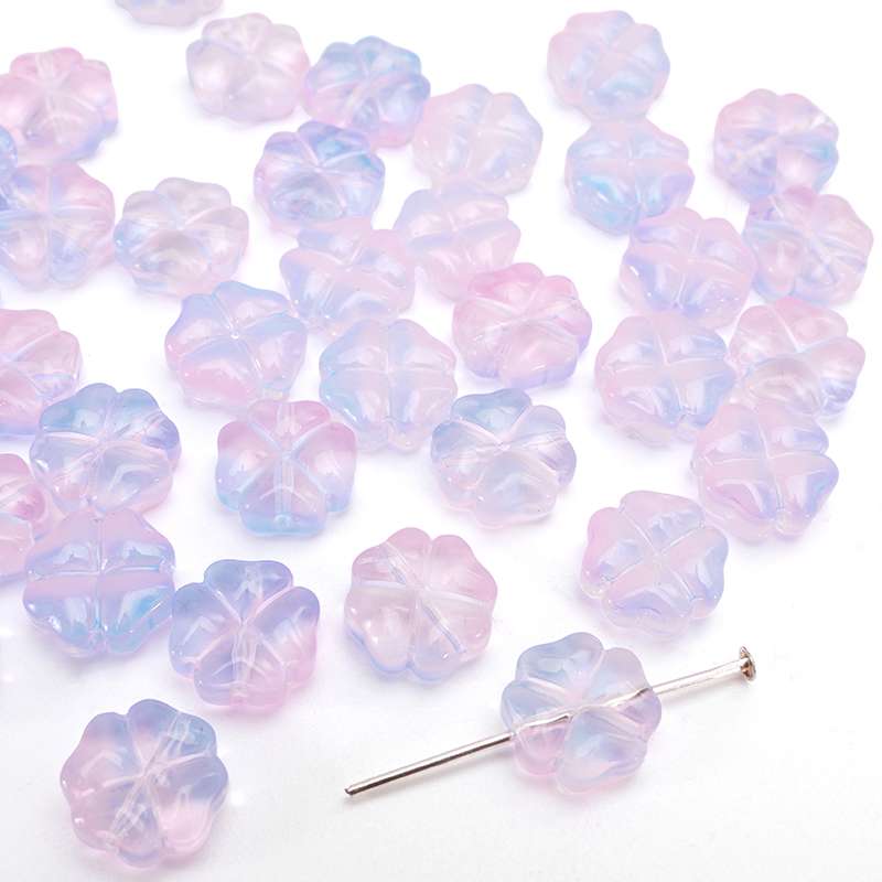 20 adet/torba 10mm cam çiçek boncuk Charm ara parça boncuk küpe kolye DIY takı yapımı