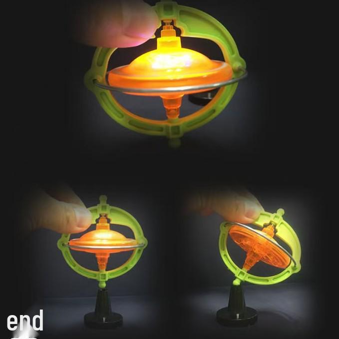 Magic Flashing UFO Gyroscope Toy with Pull String - Creative Children's Space Gyroscope