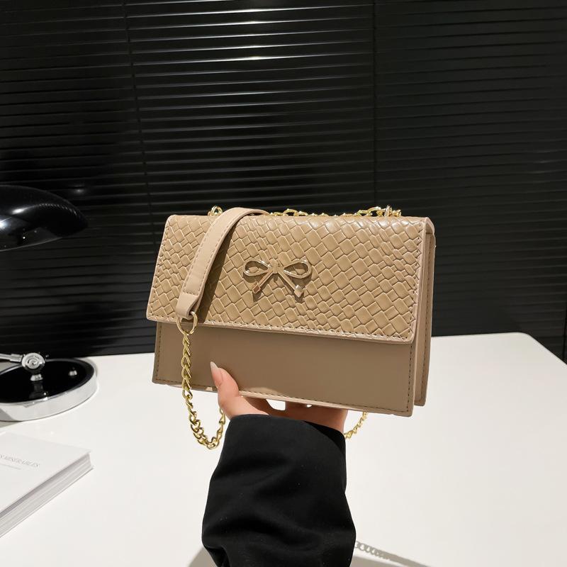 Sweet little fresh bow handbag women's 2025 new trend Korean underarm messenger bag chain shoulder bag