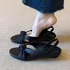French Low-heeled Kinked Sandals New Summer Wear Niche Design Open-toed Round-head Roman Shoes