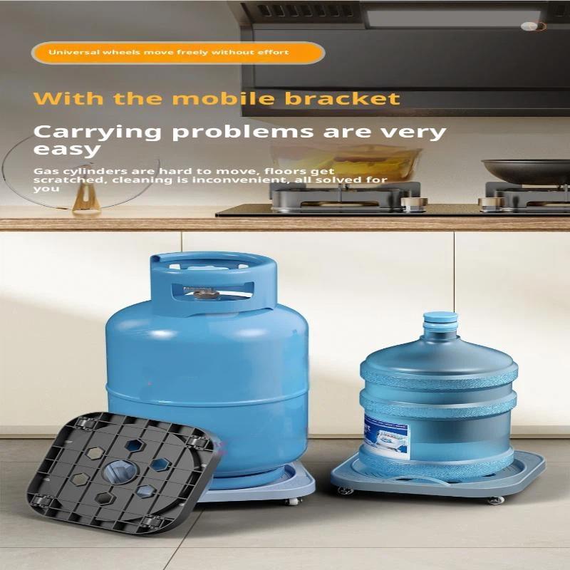 Universal Movable Gas Tank Bracket Heavy Duty With Wheels Flower Pot Stand Tray Square Plastic Gas Cylinder Base