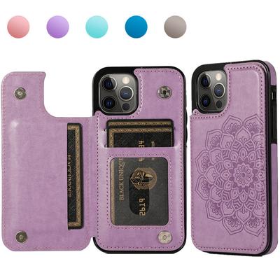 Applicable To Iphone15 Mobile Phone Case Embossed Apple 14 Mobile Phone Leather Case Mandala Samsung S23 Card Protective Case