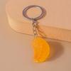 Cute 3D Orange Keychain Simulation Fruit Food Key Ring Pendants for Women Girls Handbag Decor DIY Jewelry Gifts