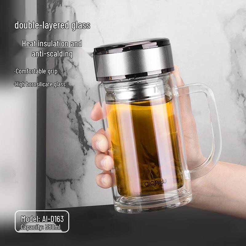 

Aiqiwu Double-Wall Borosilicate Glass Mug