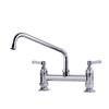 Kitchen Sink Tap Rotation Total Brass Lead Free Pressure Boost Double Lever Kitchen Sink Tap Mixer Chrome