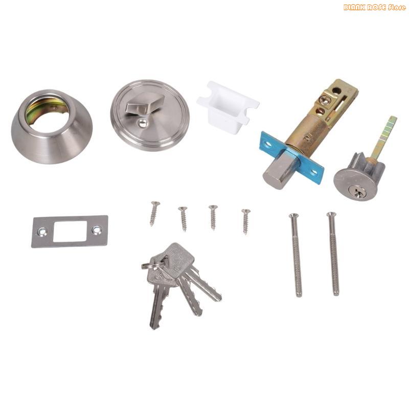 K1AE Keyed Door Bolt Lock Antiprying Invisible Lock Front Door Entrance Lockset Exterior Door Knobs with Lock and Keys