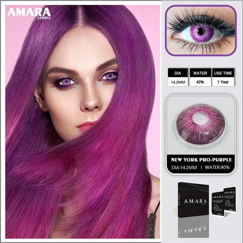 AMARA LENSES 1 Paar N YORK PRO Farbkontaktlinsen, natürlich aussehende Kontaktlinsen-Augenkosmetik