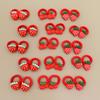 Set of 10 or 30 pieces: Sweet and Cute Strawberry and Cherry Fruit Hair Ties for Little Girls—Red and Festive