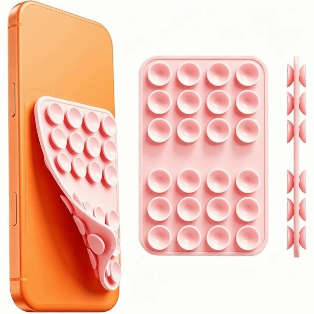 5pcs Square Phone Holder Mat Single-Sided Anti-Slip Phone Mount Suction Cup Phone Holder Wall Mount