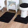 Set 3 pezzi Tappetino da bagno a tinta unita Set Tappeti da bagno con peli soffici Moderno Kit tappetini copriwater rettangolari 50*80 50*40 45*50cm
