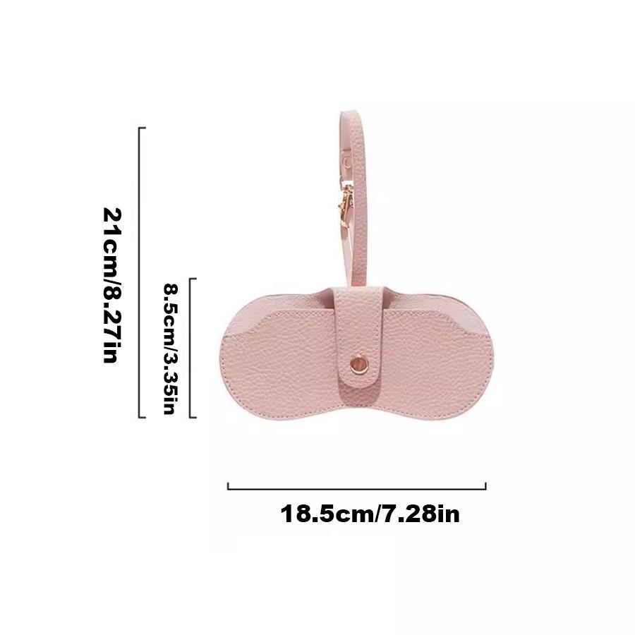 Portable PU Leather Glasses Bag Women Men Fashion Travel Sunglasses Protective Cover Pendant Organizer Bag Eyewear Accessories