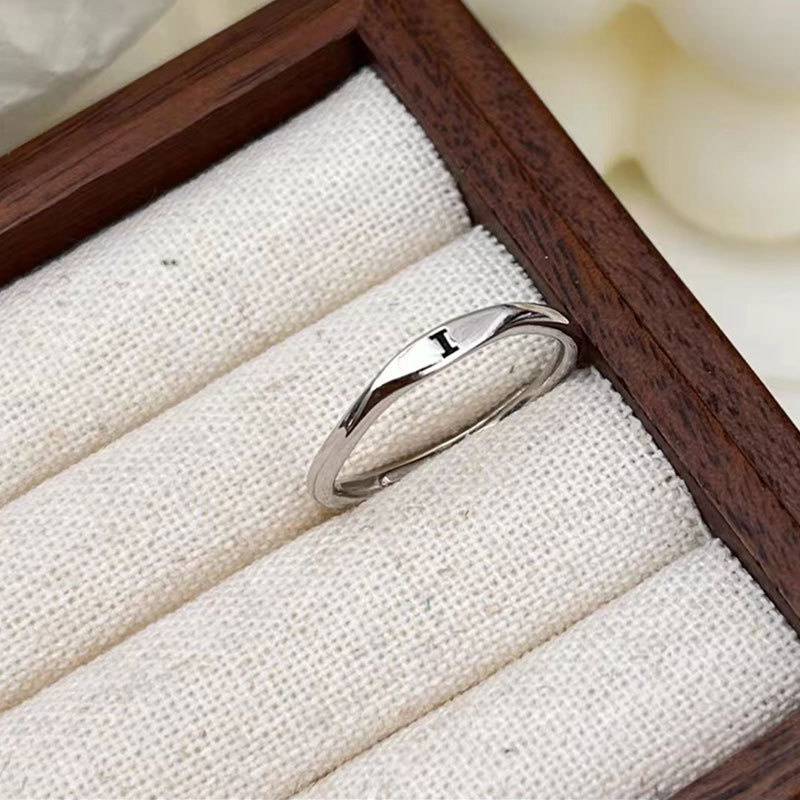 Aesthetic Wedding Tiny Initial Letter Rings Jewelry Gift Women Fashion Letter Finger Gift Stainless Steel Ring