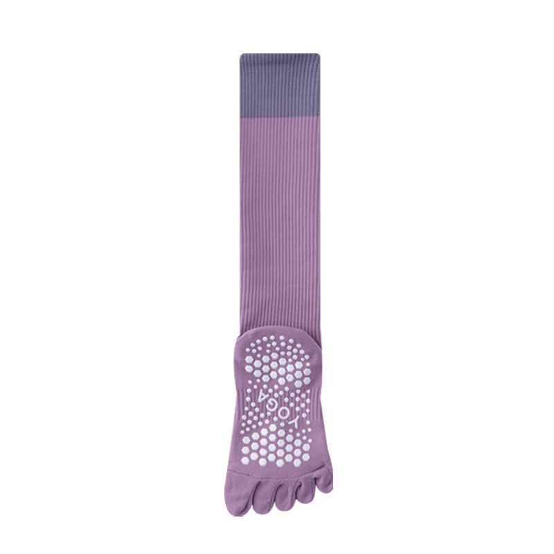 Women s Non-Slip Compression Toe Socks for Pilates & Yoga - Five-Finger Design One Size фиолетовый