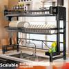 Multifunctional Retractable Kitchen Sink Carbon Steel Drain Rack Washing Rag Bowl Rack Chopsticks Knife Storage Rack
