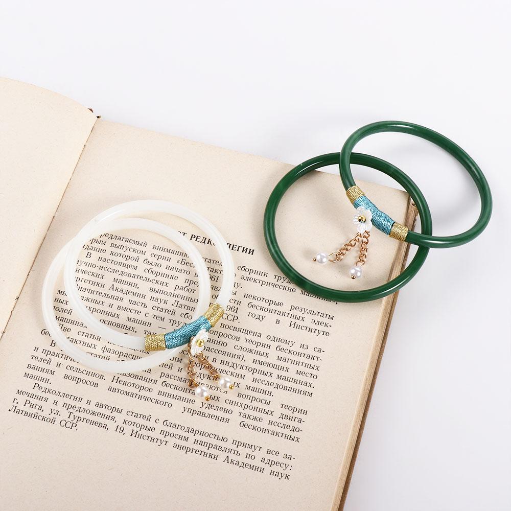 Wedding Jewelry Girls Women Bangles Chinese Style Jewelry  Stone Bracelet Antique Bracelet