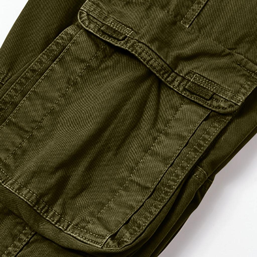 Men's Cargo Pants - Cotton Loose-Fit Comfortable Straight-Leg Multi-Pocket Trousers