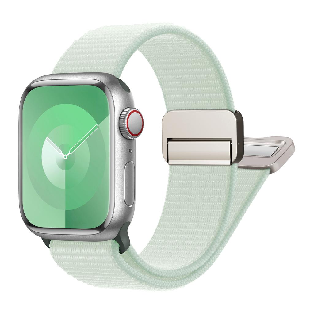 Sport Nylon Band for Apple Watch 40mm 41mm 42mm 44mm 45mm 49mm Adjustable Magnetic Stretchy Braided Strap for iWatch Series SE 9 8 7 6 5 4 3 Ultra 2