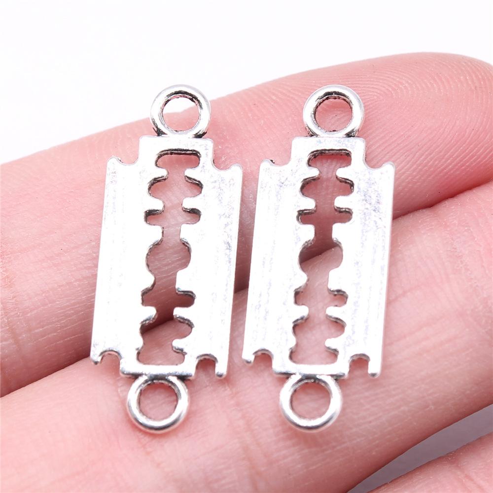 20 Stück Rasierklingen-Verbinder-Anhänger Für Schmuckherstellung Rasierklingen-Anhänger DIY Metallarmband Halskette Schmuckzubehör
