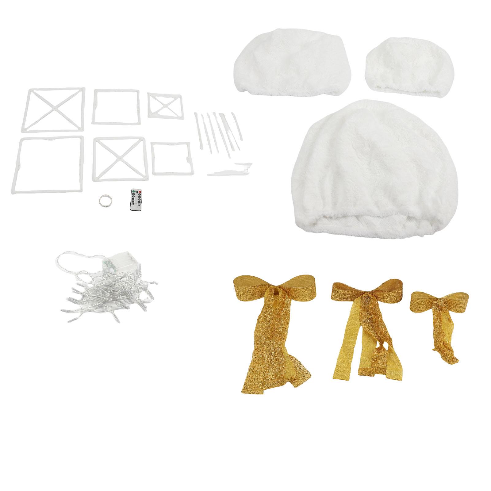 3 boîtes cadeaux Décorations Boîtes cadeaux lumineuses à piles avec télécommande pour décoration de Noël