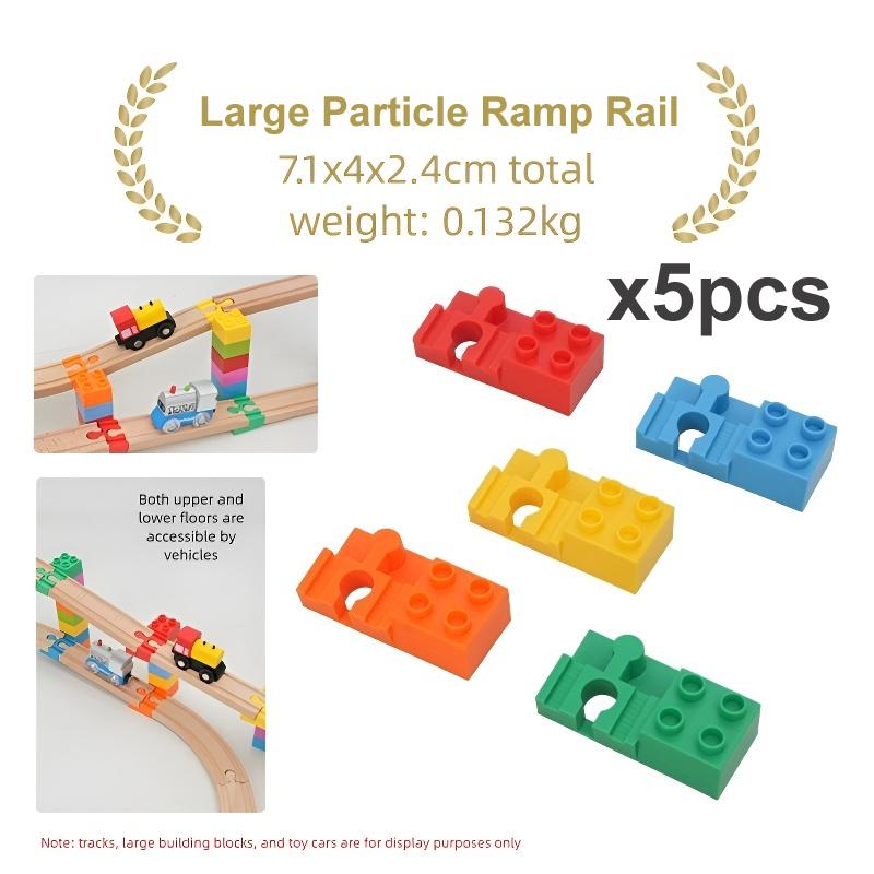 

5pcs Wooden Track Connectors Big Size Universal Slope Building Blocks Connection Adapters fit for Brand Wooden Train Tracks Toys