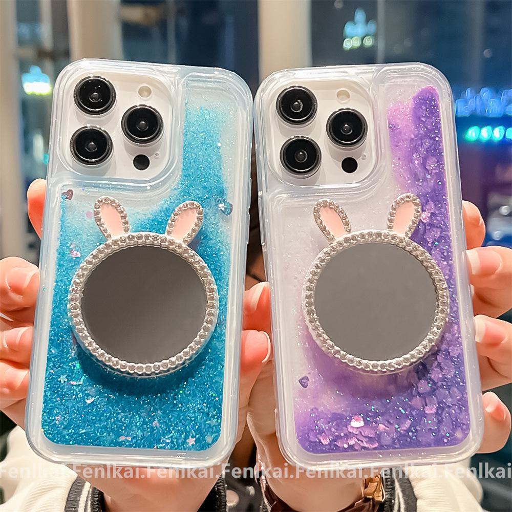 

Чехол для мобильного телефона Vivo Quicksand с зеркалом для макияжа - Дизайн в виде кроличьих ушей