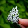 Vintage Kasteel Architectonische Stijl Uitgesneden Geometrie Vingerring Creatieve Gotische Vingerring Sieraden Accessoires Cadeaus