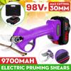 98V Cordless Pruner Electric Pruning Shear with 9700mAh Lithium-ion Battery Efficient Fruit Tree Bonsai Pruning Branches Cutter 500W