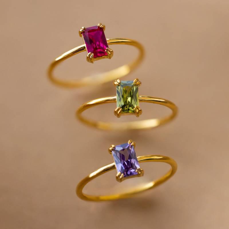 

Retro Zircon December Birthstone Ring with Copper and Gold Preservation Size 8