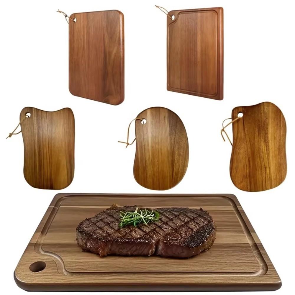 New Double-sided Use Wooden Cutting Board Portable Hanging Hole Fruit Cutting Board Durable Chopping Board Kitchen Tools